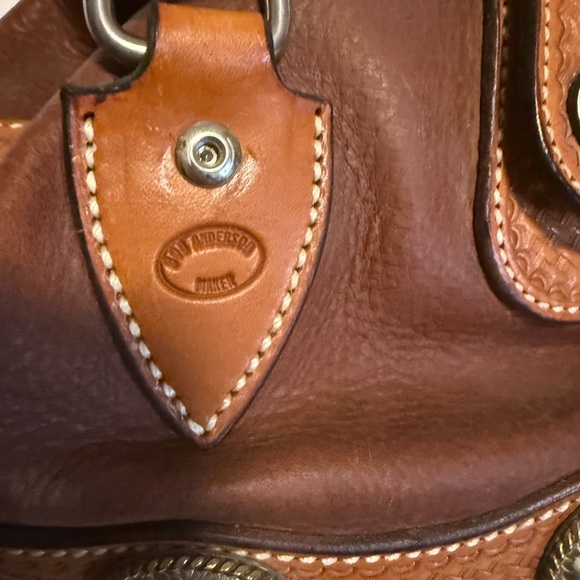 Brown and Silver Western Shoulder Bag with Conchos - Picture 5 of 5